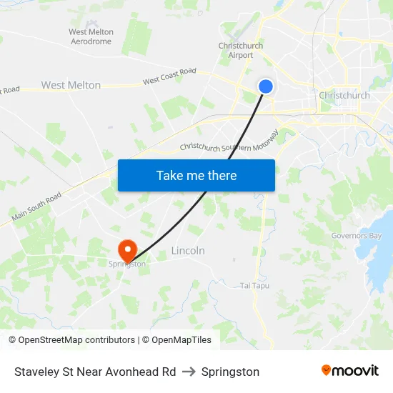 Staveley St Near Avonhead Rd to Springston map