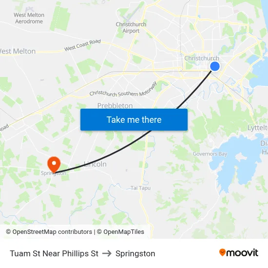 Tuam St Near Phillips St to Springston map