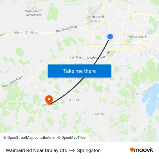 Waimairi Rd Near Brulay Cts to Springston map