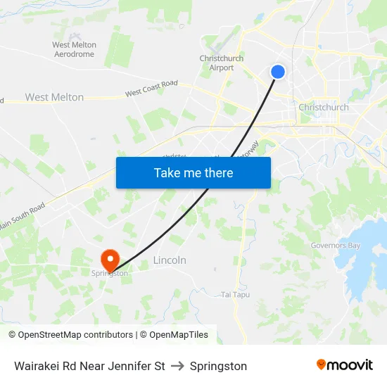 Wairakei Rd Near Jennifer St to Springston map
