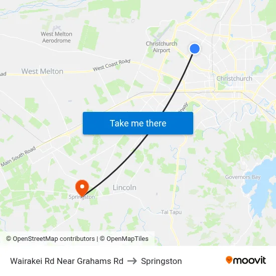 Wairakei Rd Near Grahams Rd to Springston map