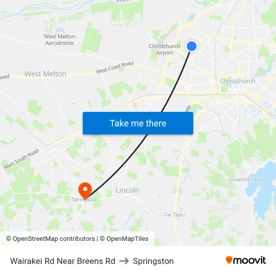 Wairakei Rd Near Breens Rd to Springston map