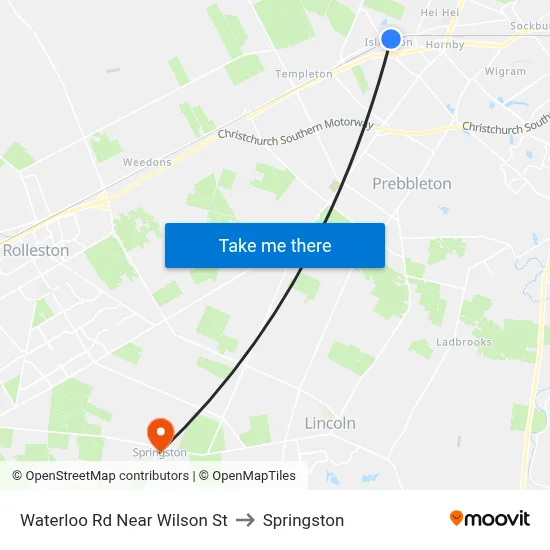Waterloo Rd Near Wilson St to Springston map