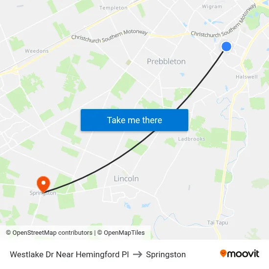 Westlake Dr Near Hemingford Pl to Springston map