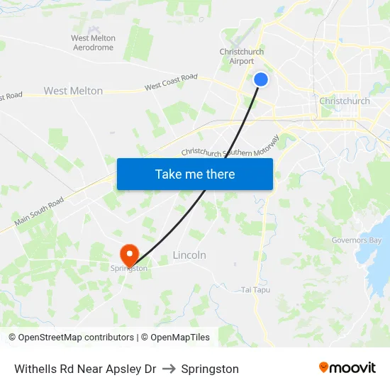Withells Rd Near Apsley Dr to Springston map