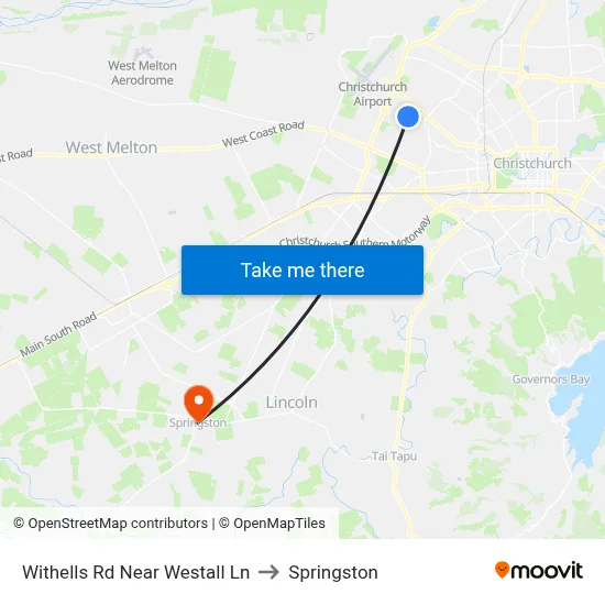 Withells Rd Near Westall Ln to Springston map