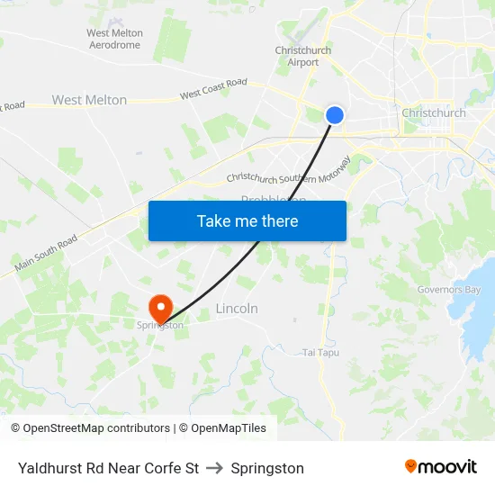 Yaldhurst Rd Near Corfe St to Springston map