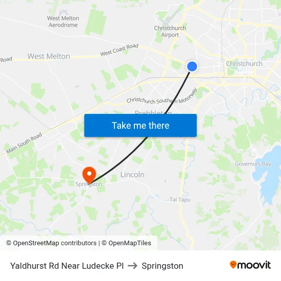 Yaldhurst Rd Near Ludecke Pl to Springston map