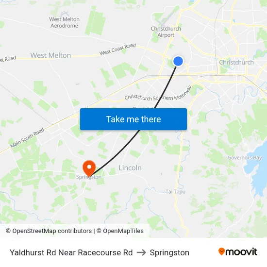 Yaldhurst Rd Near Racecourse Rd to Springston map