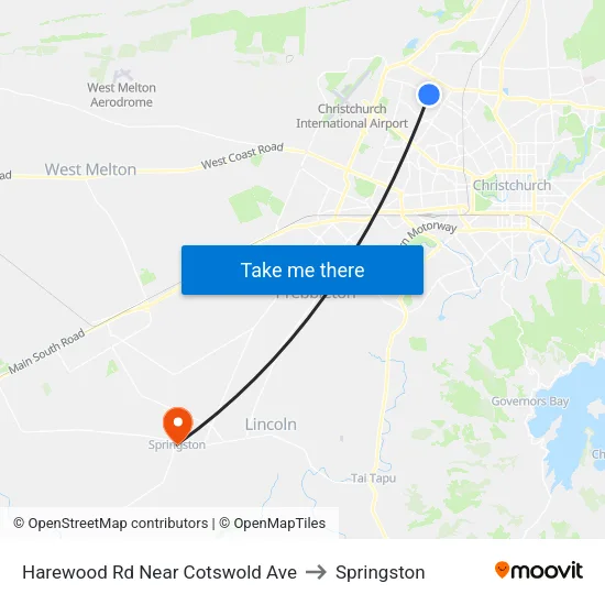 Harewood Rd Near Cotswold Ave to Springston map
