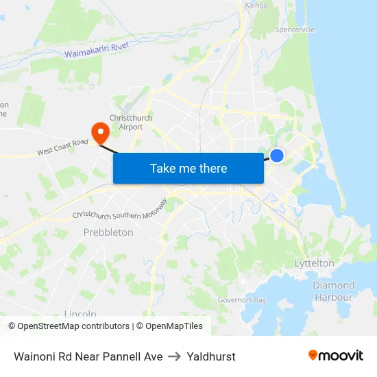 Wainoni Rd Near Pannell Ave to Yaldhurst map