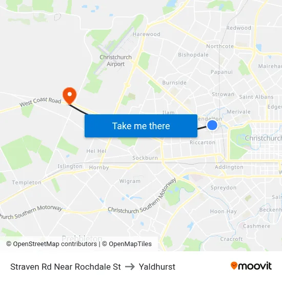 Straven Rd Near Rochdale St to Yaldhurst map