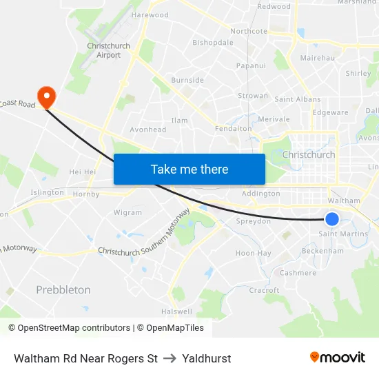 Waltham Rd Near Rogers St to Yaldhurst map
