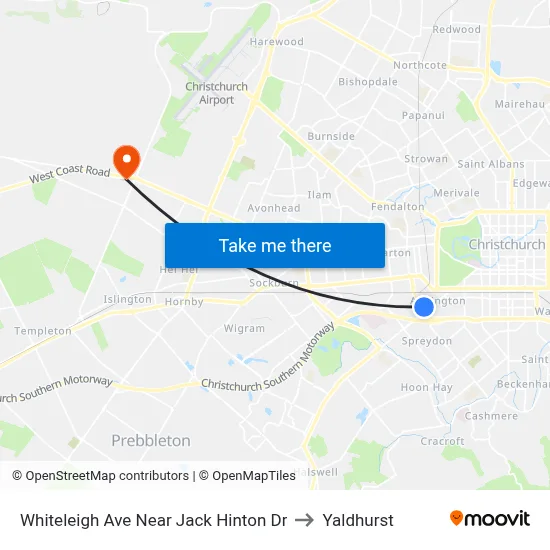 Whiteleigh Ave Near Jack Hinton Dr to Yaldhurst map
