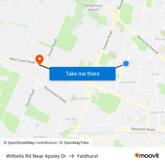 Withells Rd Near Apsley Dr to Yaldhurst map