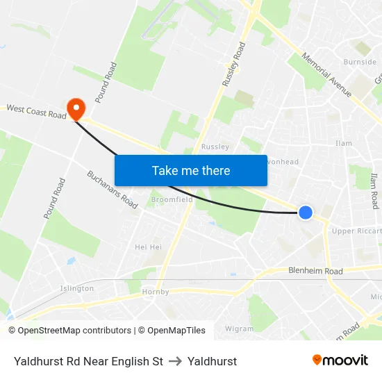 Yaldhurst Rd Near English St to Yaldhurst map
