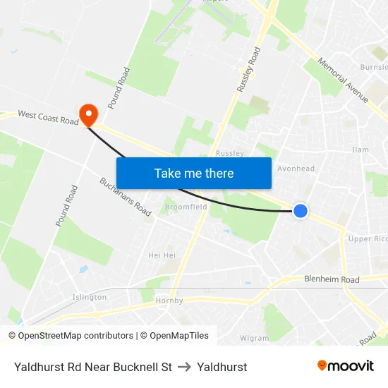 Yaldhurst Rd Near Bucknell St to Yaldhurst map