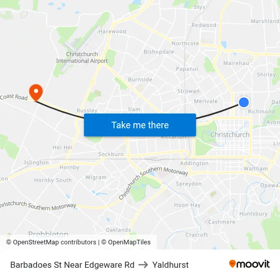 Barbadoes St Near Edgeware Rd to Yaldhurst map