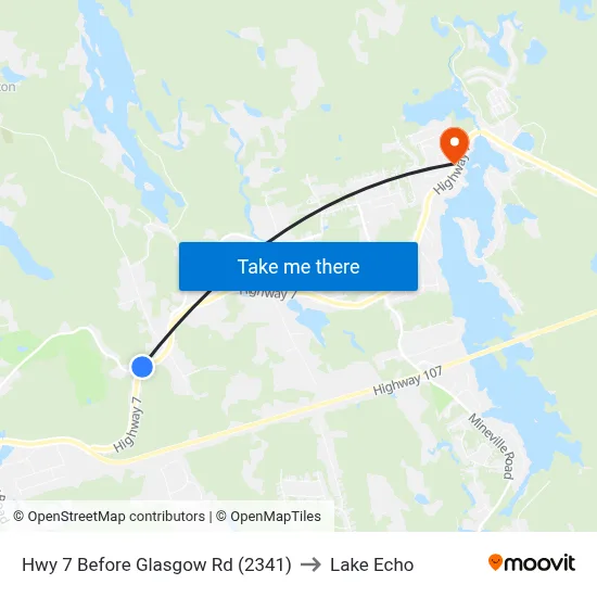 Hwy 7 Before Glasgow Rd (2341) to Lake Echo map