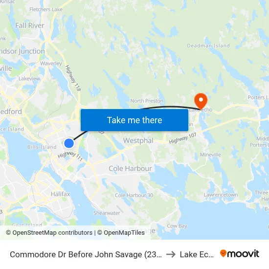Commodore Dr Before John Savage (2357) to Lake Echo map