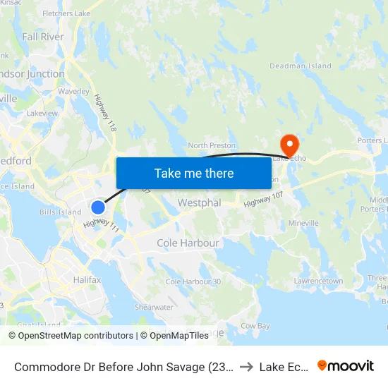 Commodore Dr Before John Savage (2366) to Lake Echo map