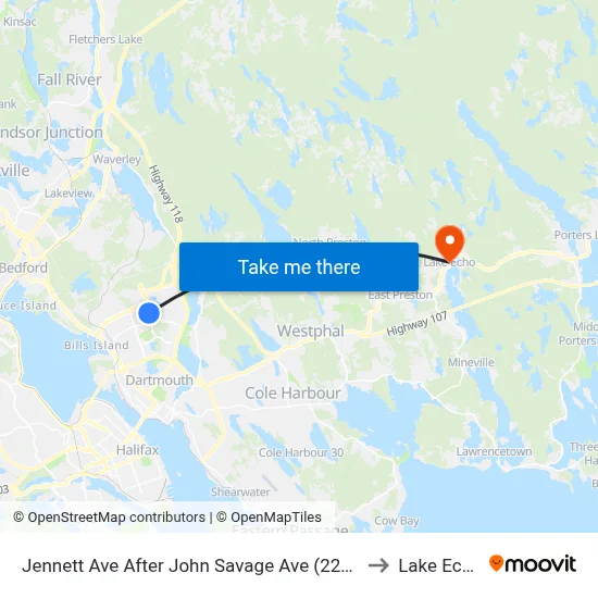 Jennett Ave After John Savage Ave (2288) to Lake Echo map