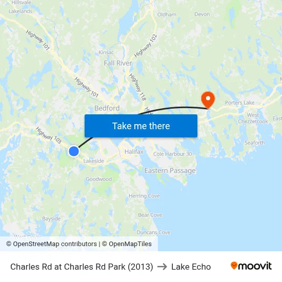 Charles Rd at Charles Rd Park (2013) to Lake Echo map