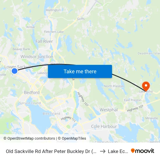 Old Sackville Rd After Peter Buckley Dr (2081) to Lake Echo map
