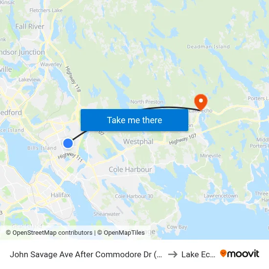 John Savage Ave After Commodore Dr (2083) to Lake Echo map