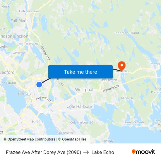 Frazee Ave After Dorey Ave (2090) to Lake Echo map