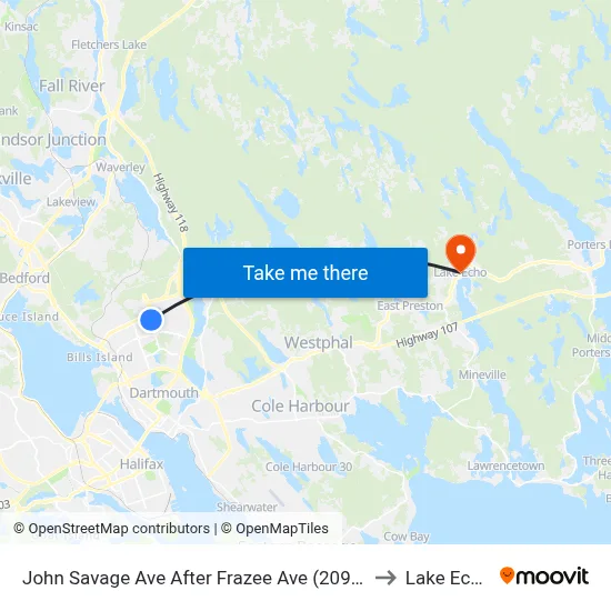 John Savage Ave After Frazee Ave (2091) to Lake Echo map