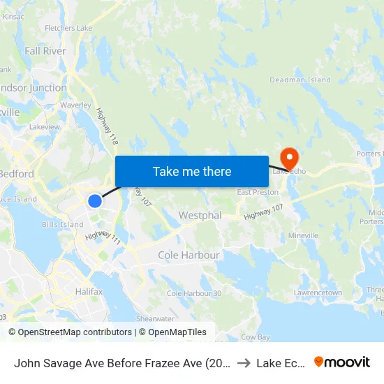 John Savage Ave Before Frazee Ave (2092) to Lake Echo map