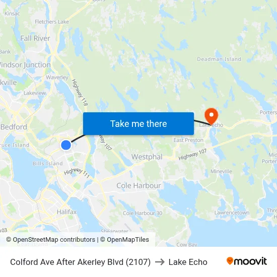 Colford Ave After Akerley Blvd (2107) to Lake Echo map