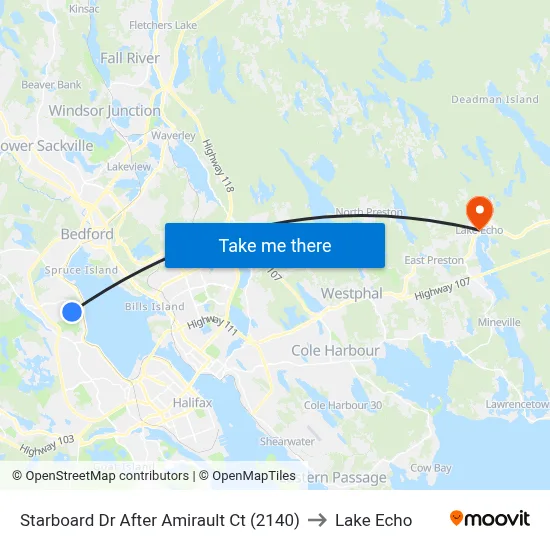 Starboard Dr After Amirault Ct (2140) to Lake Echo map