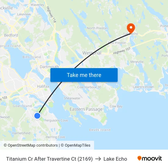 Titanium Cr After Travertine Ct (2169) to Lake Echo map
