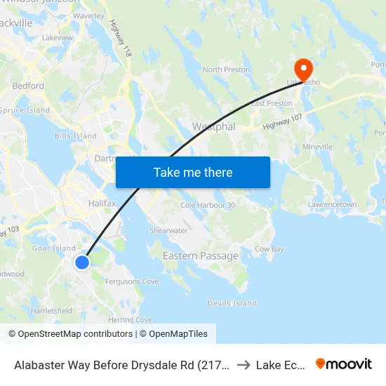 Alabaster Way Before Drysdale Rd (2173) to Lake Echo map