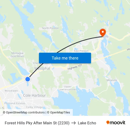 Forest Hills Pky After Main St (2230) to Lake Echo map