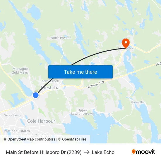 Main St Before Hillsboro Dr (2239) to Lake Echo map