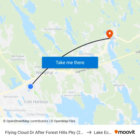 Flying Cloud Dr After Forest Hills Pky (2242) to Lake Echo map