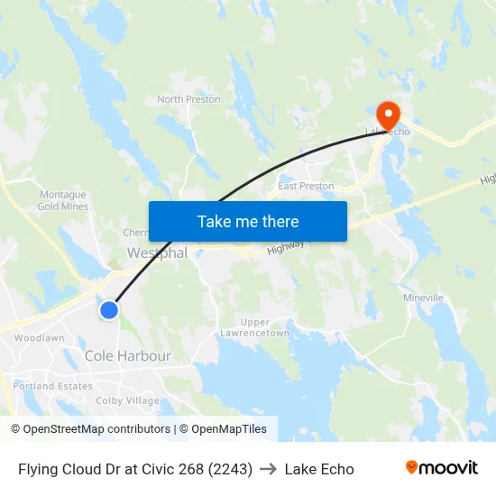Flying Cloud Dr at Civic 268 (2243) to Lake Echo map
