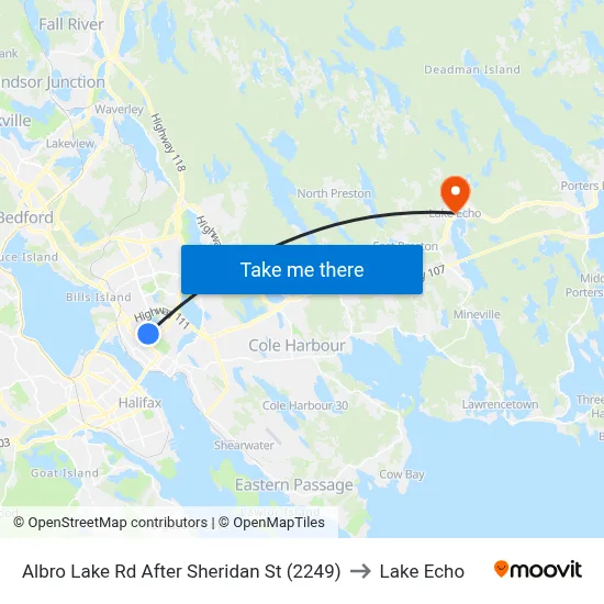 Albro Lake Rd After Sheridan St (2249) to Lake Echo map