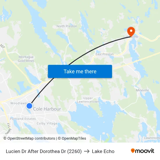 Lucien Dr After Dorothea Dr (2260) to Lake Echo map