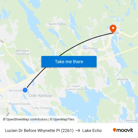 Lucien Dr Before Whynette Pl (2261) to Lake Echo map