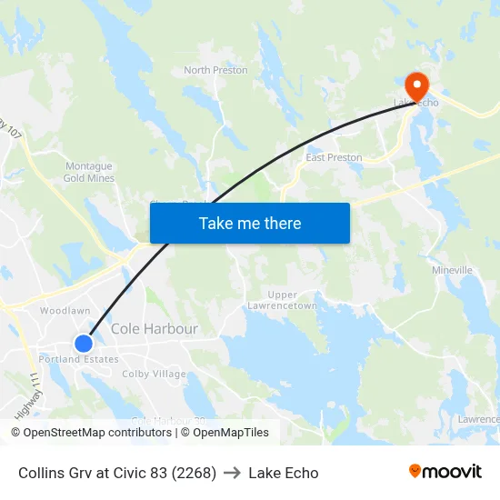 Collins Grv at Civic 83 (2268) to Lake Echo map