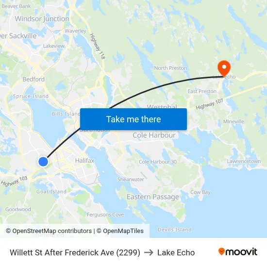 Willett St After Frederick Ave (2299) to Lake Echo map