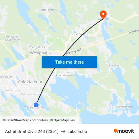 Astral Dr at Civic 243 (2351) to Lake Echo map