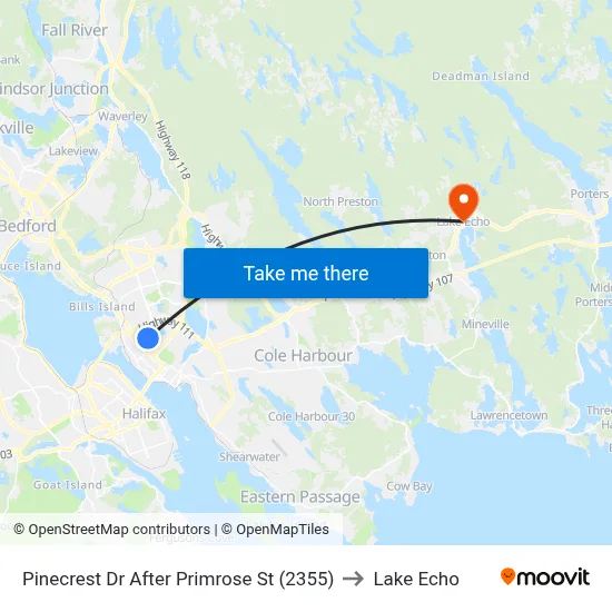 Pinecrest Dr After Primrose St (2355) to Lake Echo map