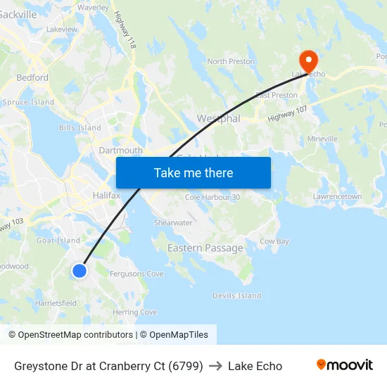Greystone Dr at Cranberry Ct (6799) to Lake Echo map