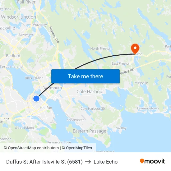 Duffus St After Isleville St (6581) to Lake Echo map