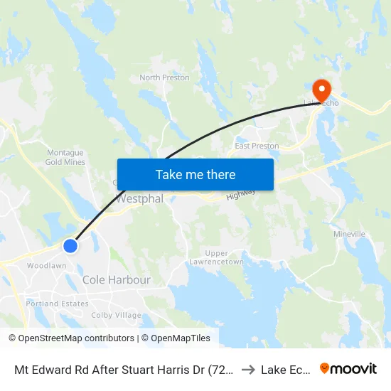 Mt Edward Rd After Stuart Harris Dr (7269) to Lake Echo map